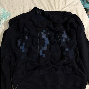 Vintage Grandpa Navy Blue Sweater